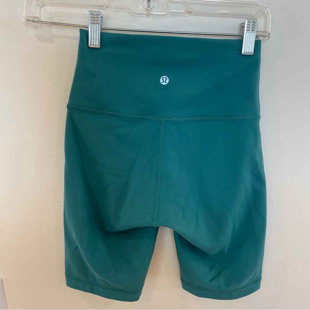 NEW Lululemon Teal Wunder Train High Waisted 8” short in teal aqua - Picture 7 of 13